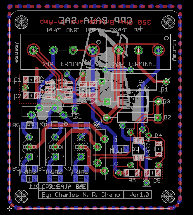 PCB for strain gage signal conditioning circuit.