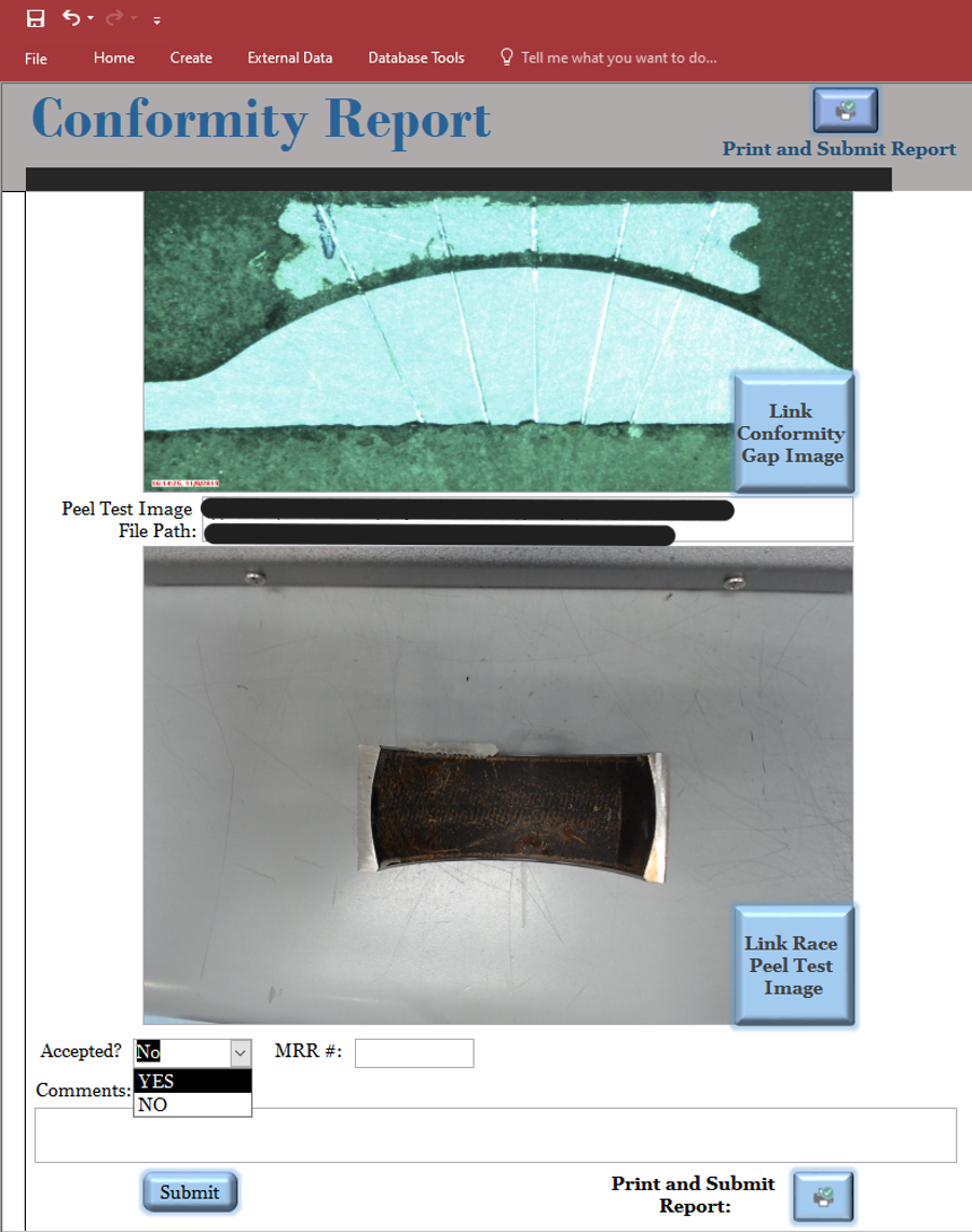 New Bearing Conformance Form